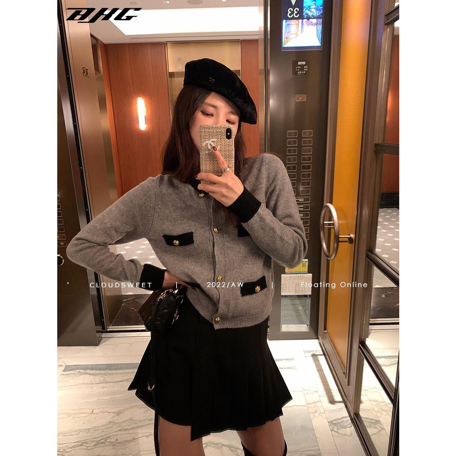 Áo Khoác cardigan Dệt Kim Có Khóa Cài Vàng Thời Trang Xuân Thu 2023 Phong Cách Mới 2023