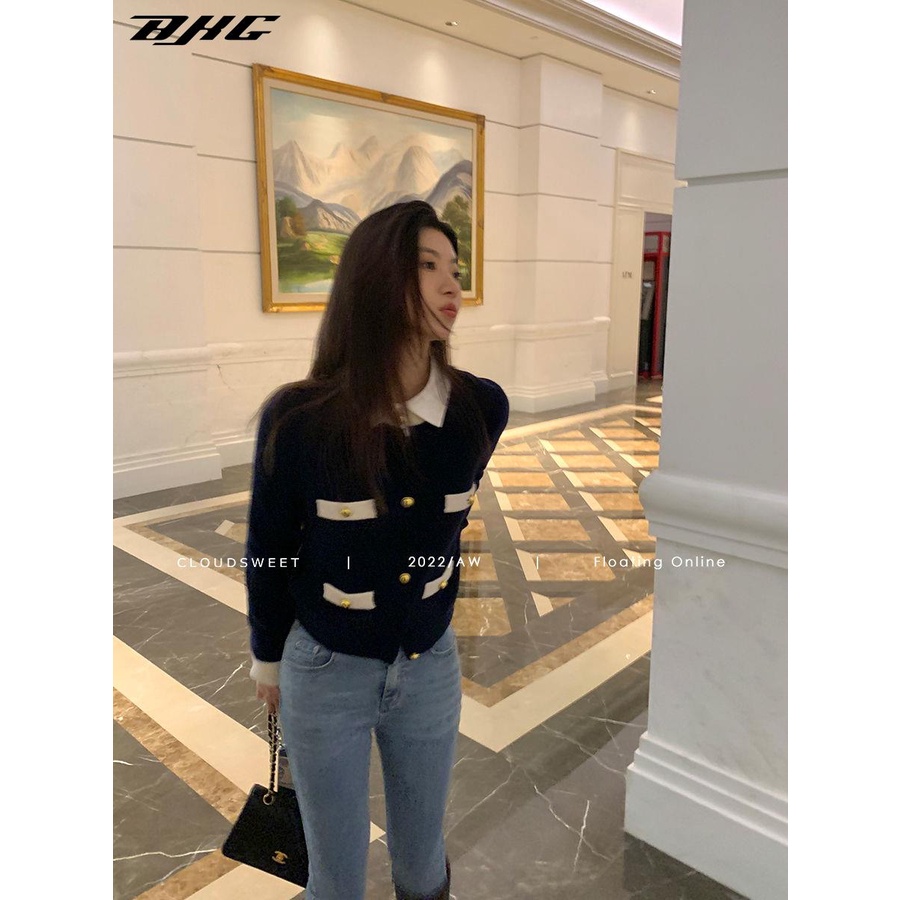 Áo Khoác cardigan Dệt Kim Có Khóa Cài Vàng Thời Trang Xuân Thu 2023 Phong Cách Mới 2023
