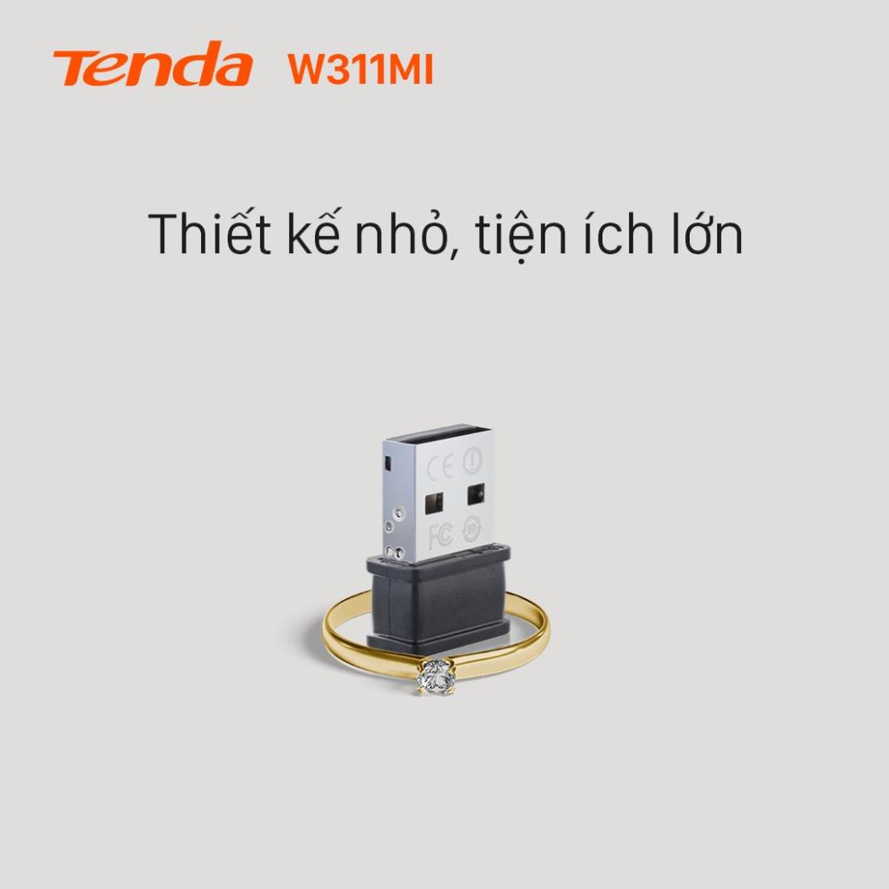 Tenda USB Wifi W311Mi Siêu Nhỏ Gon Dùng Cho PC Laptop Dùng Thu WIFI chuẩn wifi N tốc độ 150Mbps Hàng Chính Hãng BH 36T