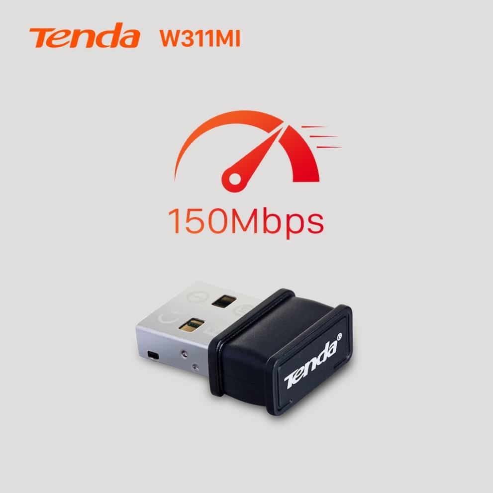 Tenda USB Wifi W311Mi Siêu Nhỏ Gon Dùng Cho PC Laptop Dùng Thu WIFI chuẩn wifi N tốc độ 150Mbps Hàng Chính Hãng BH 36T