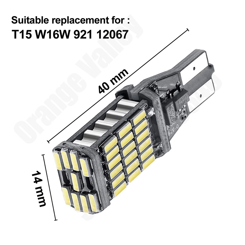 1 bóng đèn LED T15 4014 45SMD Canbus 12V đèn lùi, báo rẽ, demi ô tô xe máy