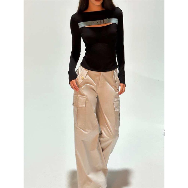 Áo Thun Nữ Tay Dài Cổ Cao Ôm Dáng Phong Cách Thời Trang retro Mỹ