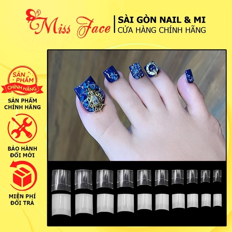 Móng nối chân trong - đục , móng tip chân chuẩn form dạng gói (500 móng)