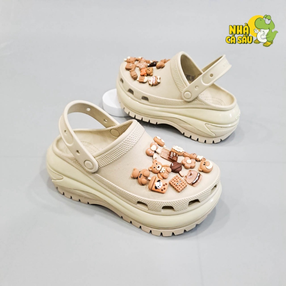 Depcrosss Jibbitz charm sticker đá hình gấu nâu gắn trang trí dép cross, jibbitz sticker màu nâu trang trí dép crocs - N