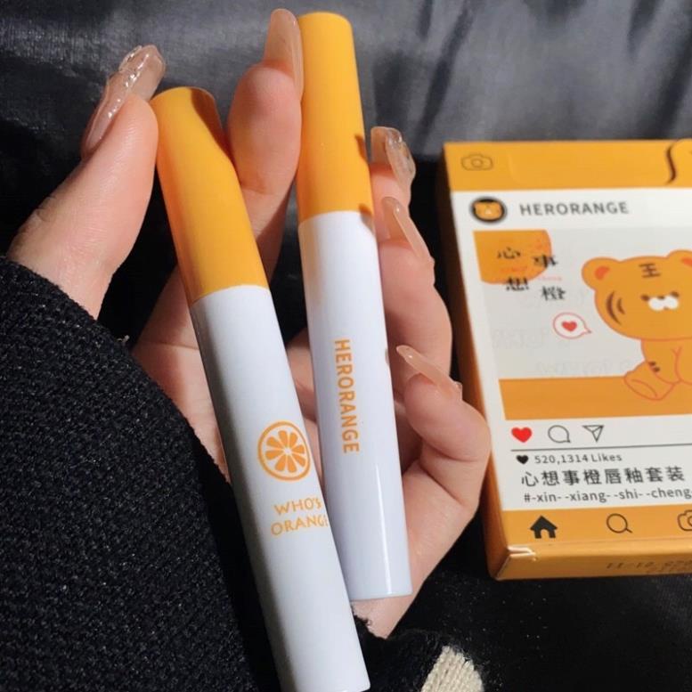 HERORANGE Set 5 Cây Son Kem Hổ Vàng đáng yêu nội địa trung