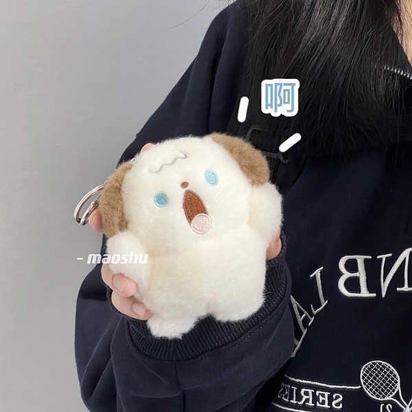 Móc khoá đôi móc khoá gấu bông ins đáng yêu la hét chó con mèo nhồi bông gói treo, sinh viên cặp vợ chồng quà tặng móc khóa sáng tạo