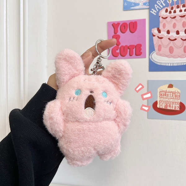 Móc khoá đôi móc khoá gấu bông ins đáng yêu la hét chó con mèo nhồi bông gói treo, sinh viên cặp vợ chồng quà tặng móc khóa sáng tạo