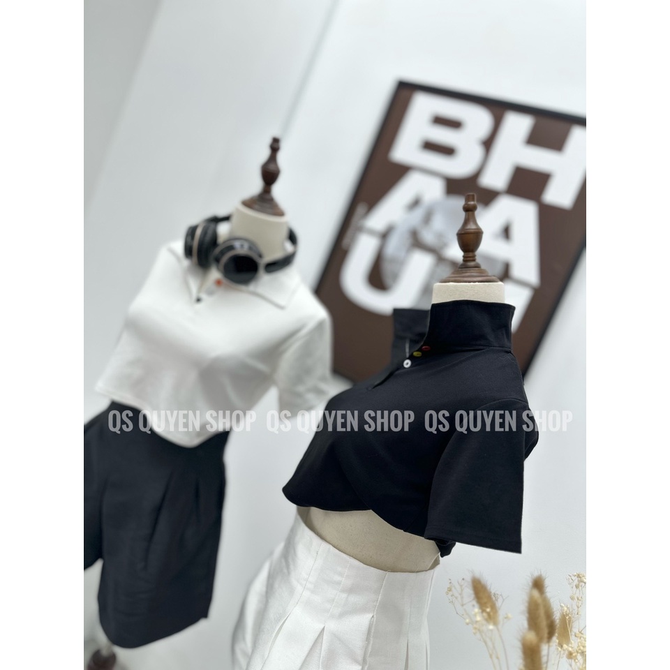 Áo Thun Polo Nữ Tay Ngắn From Rộng Nút Nhiều Màu QS QUYEN SHOP