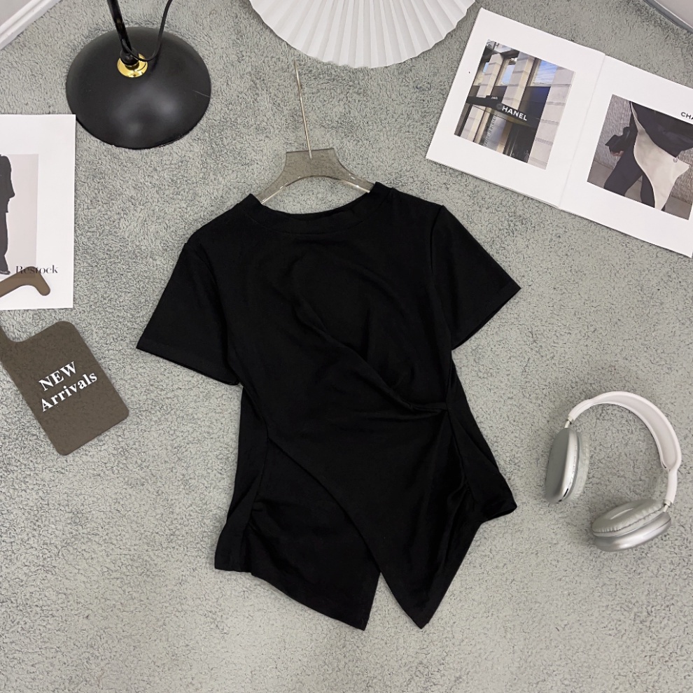 Áo Thun Xoắn Eo Cổ Tròn MiSoul BigSize , Áo Cộc Tay BigSize Vạt Chéo 199