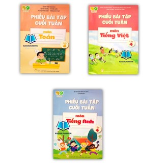 Sách - combo phiếu bài tập cuối tuần toán - tiếng việt - tiếng anh lớp 4