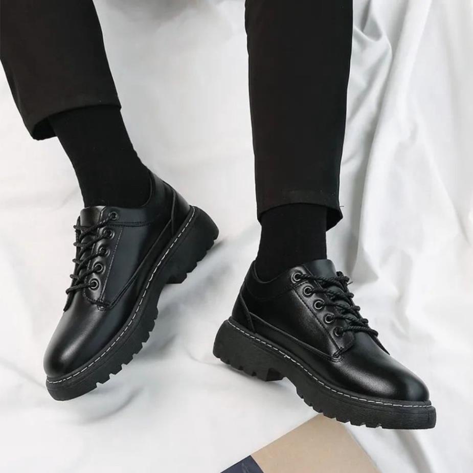 Giày da nam cổ thấp martens tăng chiều cao 4,5 cm Dr 302 New