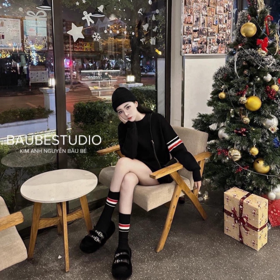 SET ÁO LEN THOM BRONW KÈM TẤT KẺ SỌC