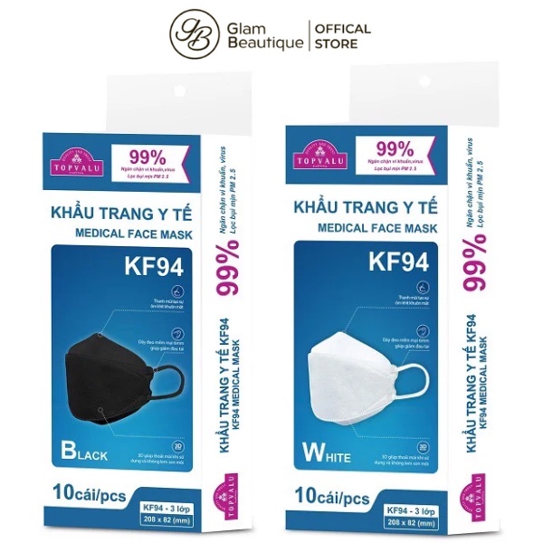 Khẩu Trang Y Tế 3 Lớp Topvalu KF94 Size L Glam Beautique