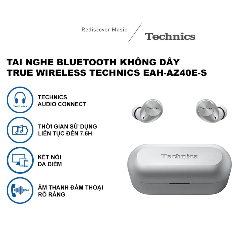 Tai nghe Bluetooth Không dây True Wireless Technics EAH-AZ40E-S - Màu bạc