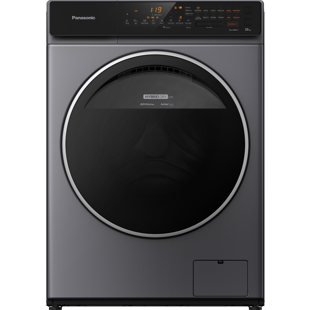 Máy Giặt Cửa Trước Panasonic 9 Kg NA-V90FC1LVT - Diệt khuẩn 99.99% (Xám)