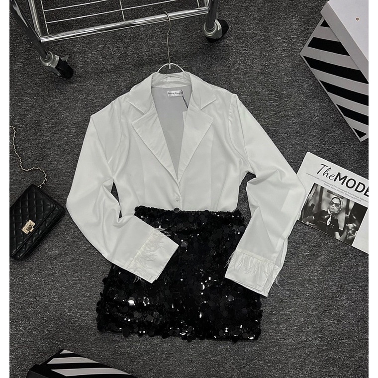 SET ÁO SƠ MI VÀ CHÂN VÁY KIM SANG TRỌNG BIGSIZE TỪ 55-100kg