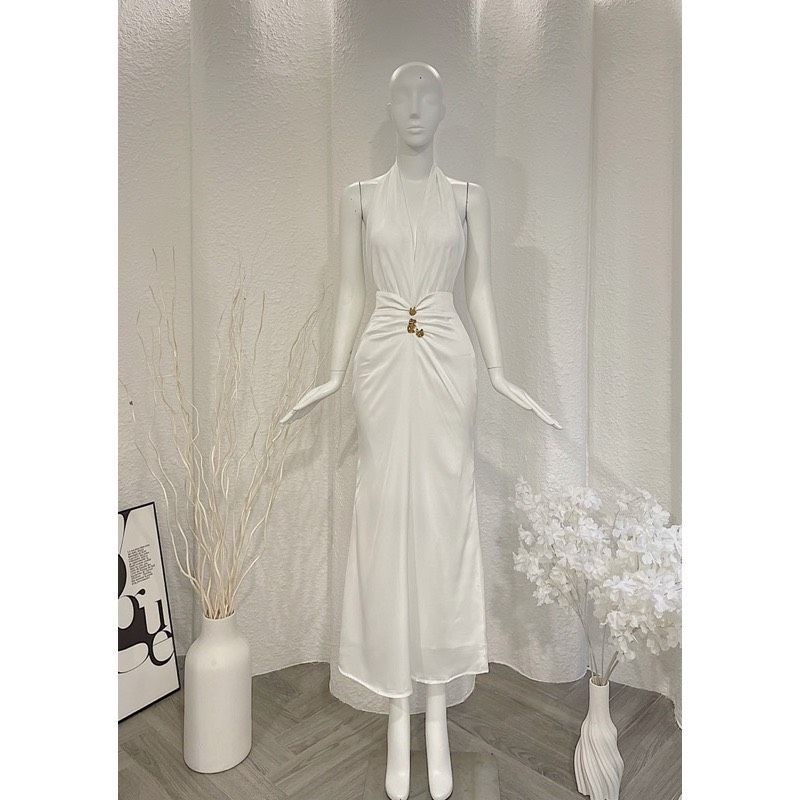 ĐẦM ĐÍNH ĐÁ EO YẾM MAXI DÀI