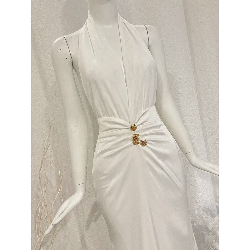 ĐẦM ĐÍNH ĐÁ EO YẾM MAXI DÀI