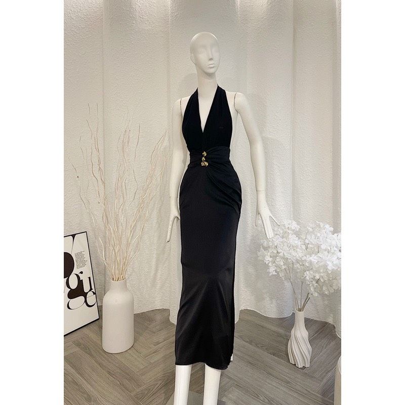 ĐẦM ĐÍNH ĐÁ EO YẾM MAXI DÀI