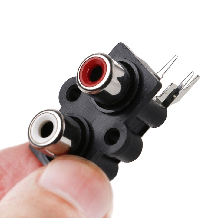 Jack AV Âm Thanh Audio 2 Lỗ 1 Trắng 1 Đỏ AV2