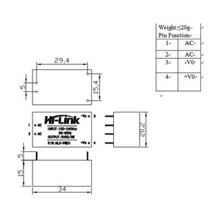 Module Nguồn AC To DC 5VDC 3W HLK-PM01