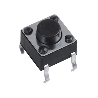 Nút nhấn 4 chân vuông đen 6x6x5mm