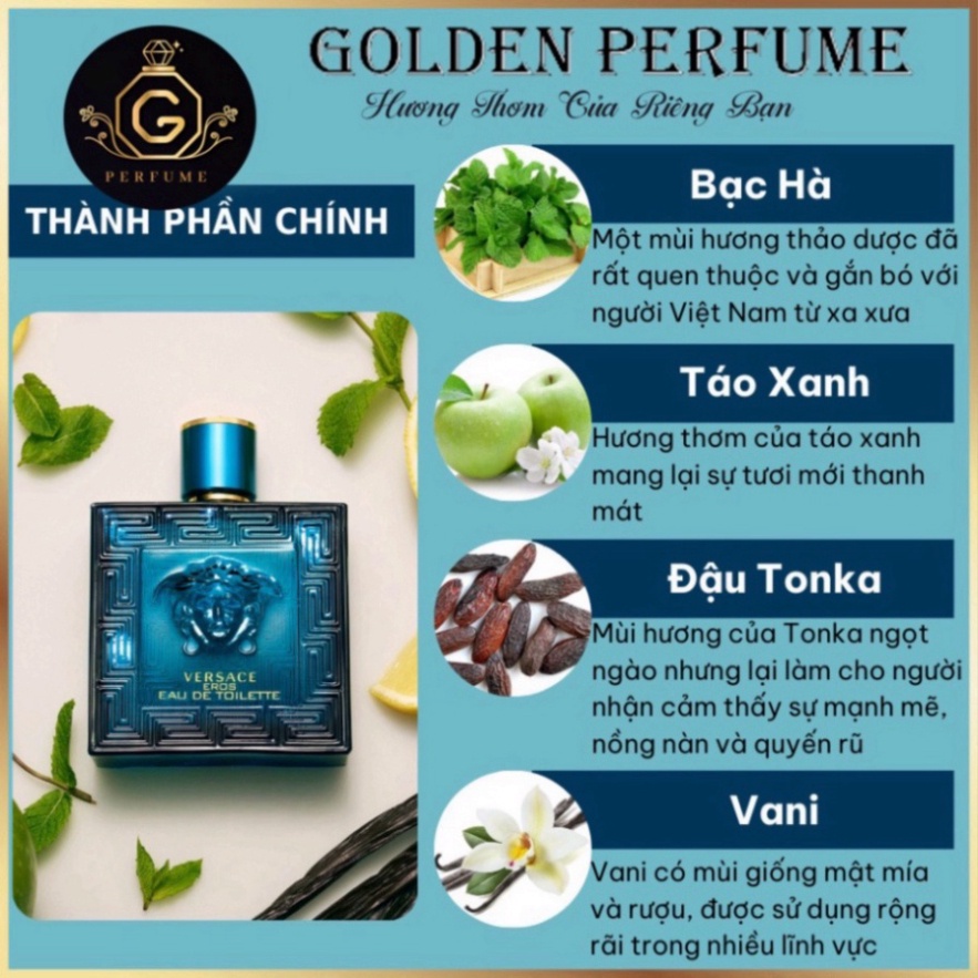Nước Hoa Nam - VERSACE EROS thu hút nam tính, chính hãng chiết 10ml - Golden Perfume