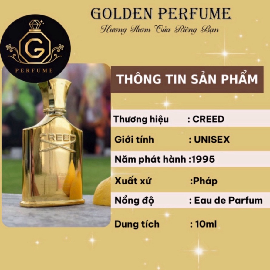 Nước hoa nam nữ unisex Creed Millesime Imperial edp sang trọng nổi bật chiết 10ml chính hãng - Golden Perfume