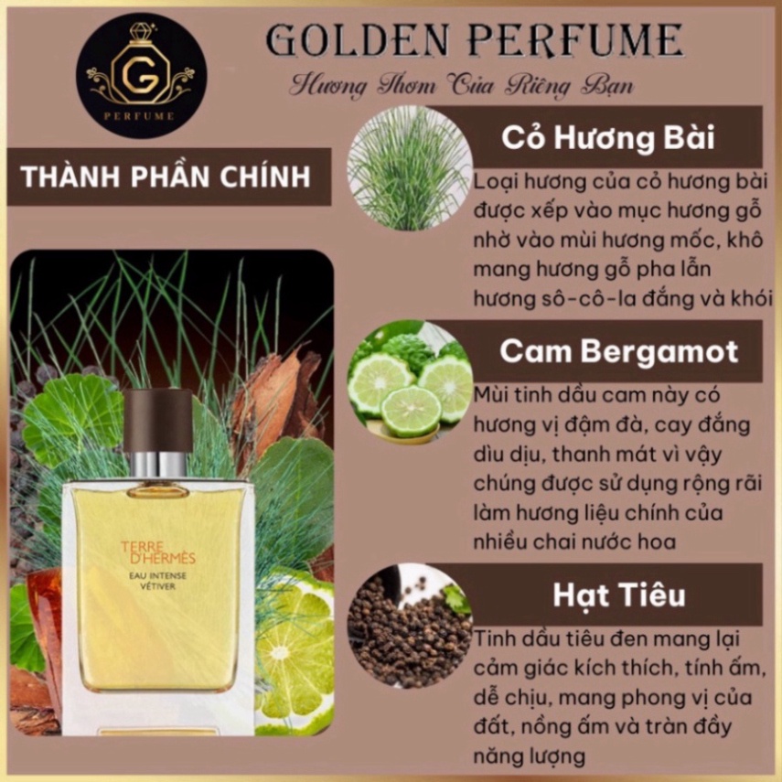 Nước Hoa Nam chính hãng chiết 10ml - Terre d' Hermes edt chiết 10ml - Golden Perfume