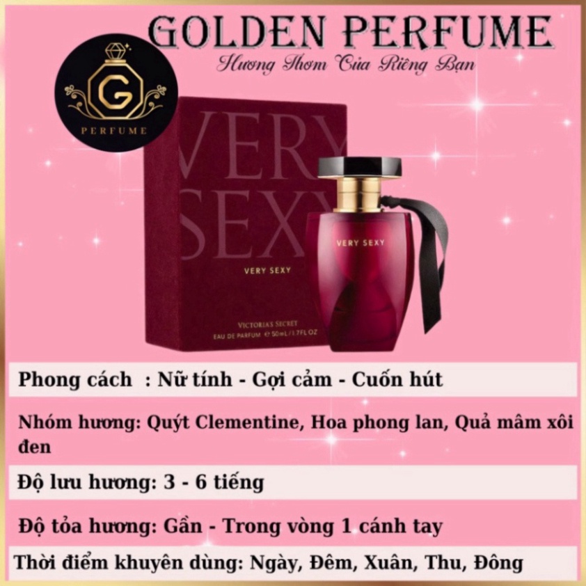 Nước Hoa Nữ chính hãng chiết 10ml Victoria's Very Sexy - Golden Perfume