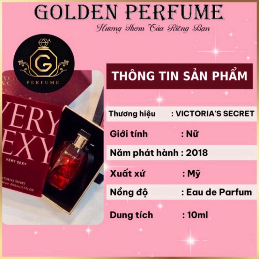 Nước Hoa Nữ chính hãng chiết 10ml Victoria's Very Sexy - Golden Perfume