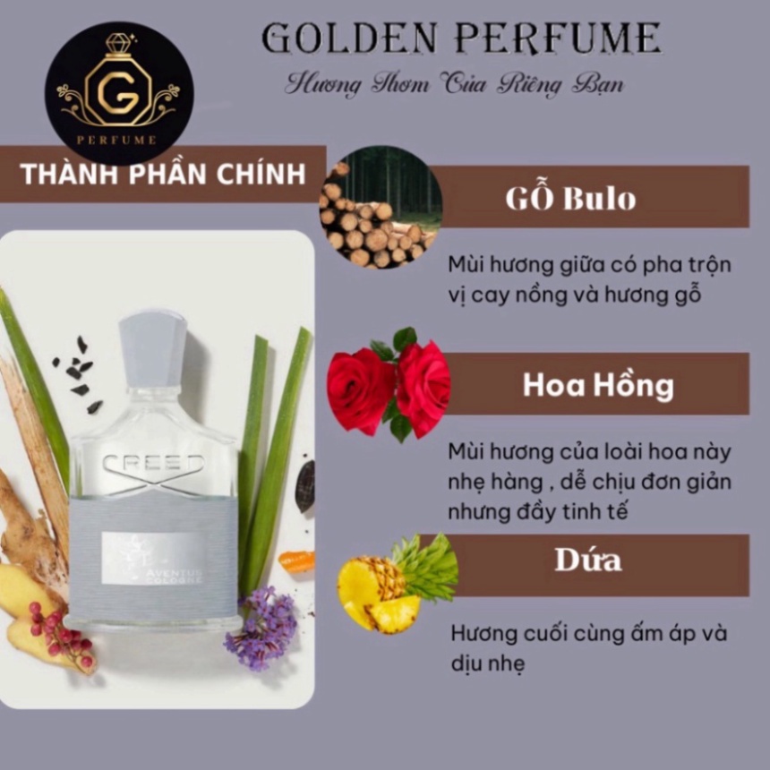 Nước Hoa Nam - Creed Aventus Cologne lịch lãm quyến rũ tinh tế, chính hãng chiết 10ml- Golden Perfume