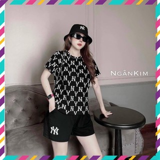 Đồ bộ thể thao nữ big size, sét nữ ngắn form rộng phối họa tiết chất thun cotton đủ size 45-70kg.