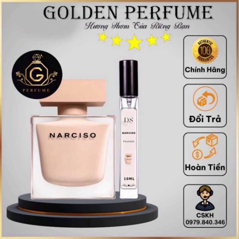 Nước Hoa Nữ - Narciso Poudree edp, nar hồng lùn, chính hãng chiết 10ml - Golden Perfume