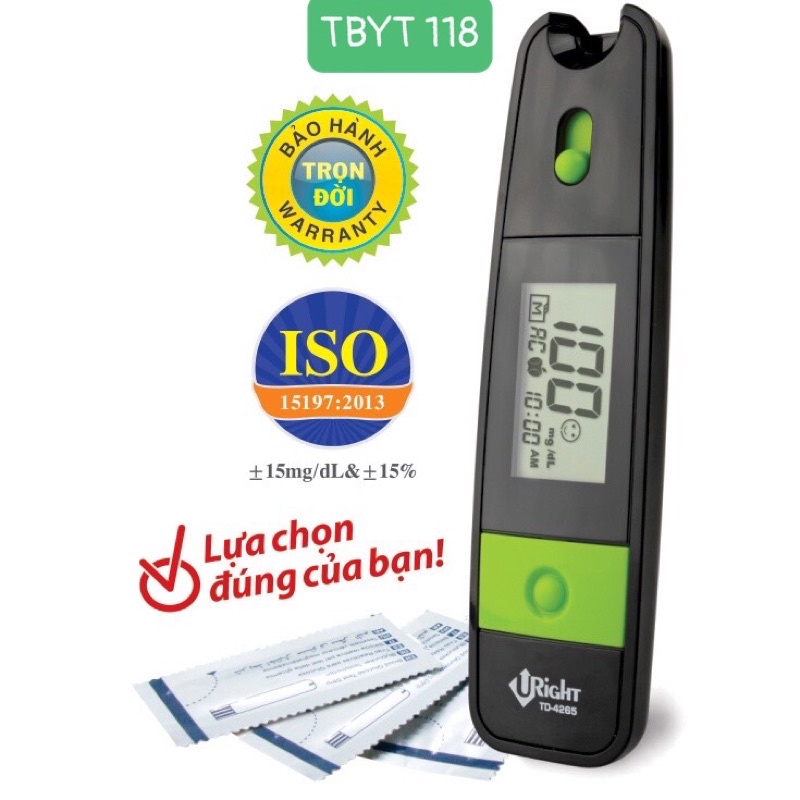 Máy thử đường huyết U-right-TD 4265,kèm 25 que
