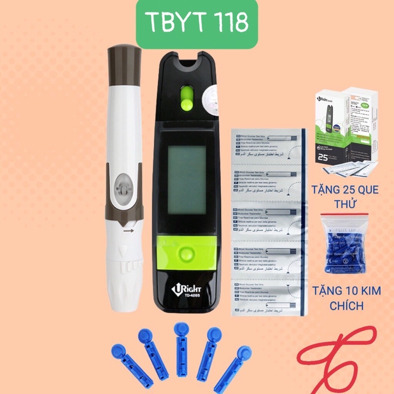 Máy thử đường huyết U-right-TD 4265,kèm 25 que