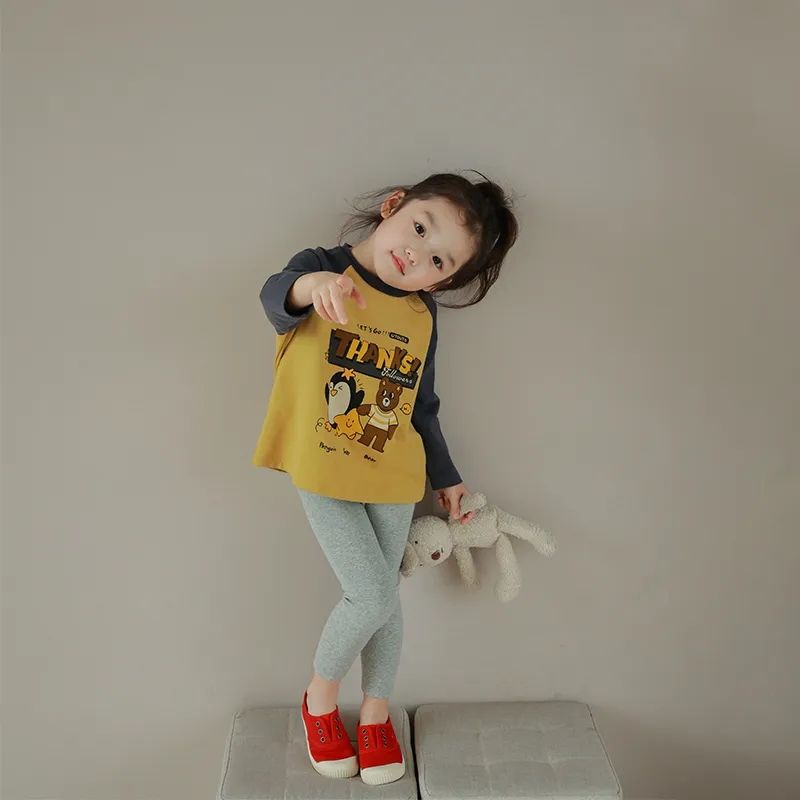Áo Thun Tay Dài Phong Cách Hàn Quốc Thời Trang Mùa Xuân 2023 Cho Bé Gái