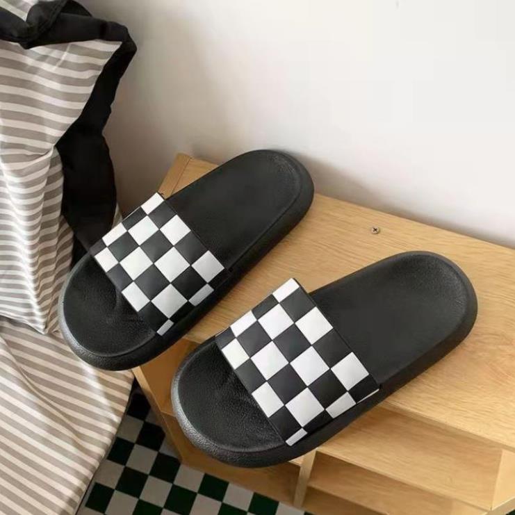 Dép nữ quai ngang caro đế bánh mỳ cực phẩm 2022, Dép thời trang nữ hot trend size 36-41