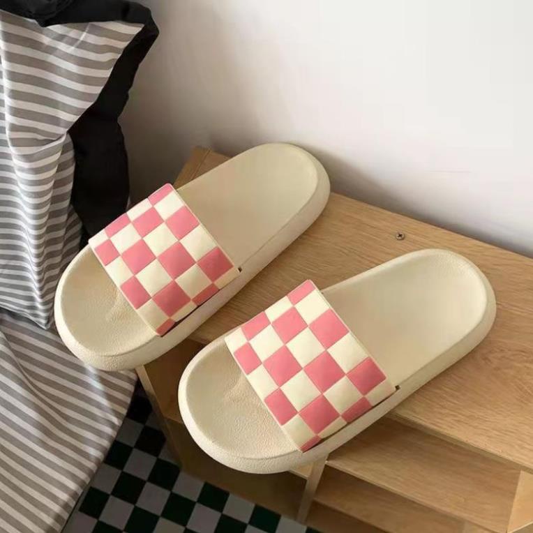 Dép nữ quai ngang caro đế bánh mỳ cực phẩm 2022, Dép thời trang nữ hot trend size 36-41