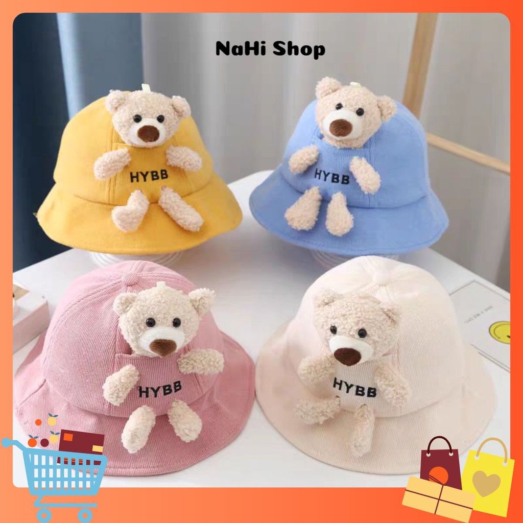 Mũ hoạt hình cho bé dễ thương siêu êm thêu chú gấu nhỏ mang đi học đi chơi thoải máiNaHi ngochieu1111