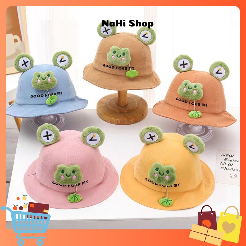Mũ vành trẻ em phù hợp cho mọi bé in hình hoạt hình chú ếch con dễ thương siêu xinh êm nhẹ NaHi ngochieu1111