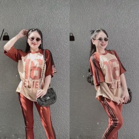 Sét bộ mặc nhà, đồ bộ nữ Bigsize, SET BỘ DÀI BIGSIZE THỂ THAO PHỐI SỌC IN 16 đồ bộ BigSize