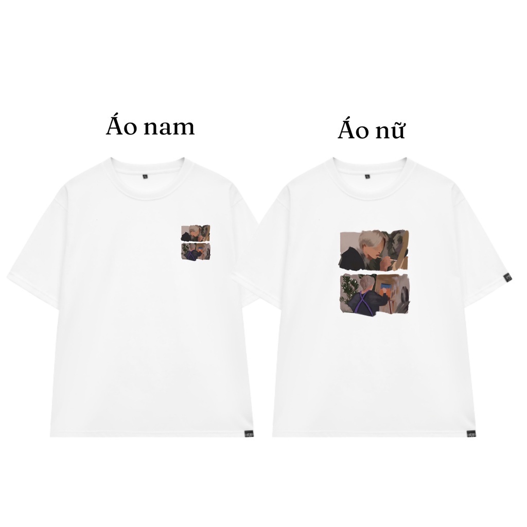 Áo couple dành cho cặp đôi nam nữ SMALL THINGS ST áo phông 100% cotton phom rộng tay lỡ cổ tròn unisex họa tiết Painting | BigBuy360 - bigbuy360.vn