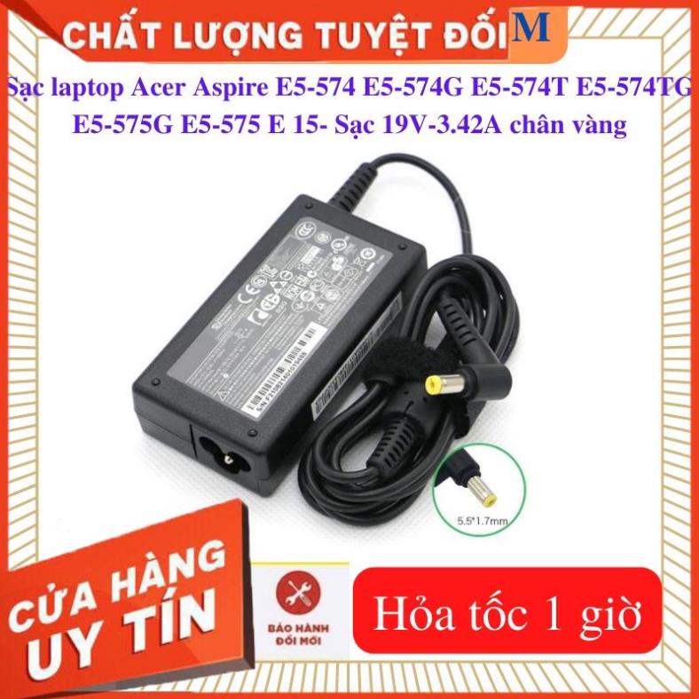 Sạc Laptop Acer Aspire E5-574  E5-575  E5-574G  E5-575G  E5-574T  E5-574TG  E15 - Sạc 19V-3.42A chân vàng