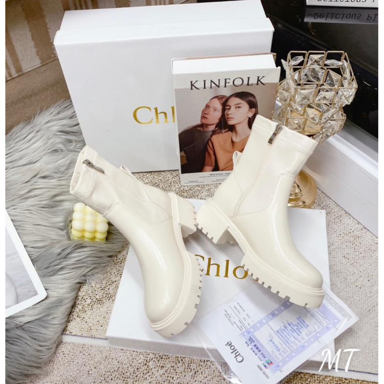 Boot Da Lửng Trắng Đen Full Size 35-39  -  By Anh Dinh Phuong