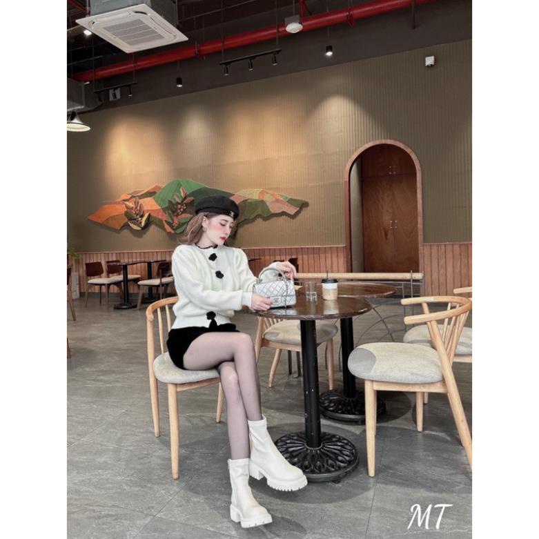 Boot Da Lửng Trắng Đen Full Size 35-39  -  By Anh Dinh Phuong