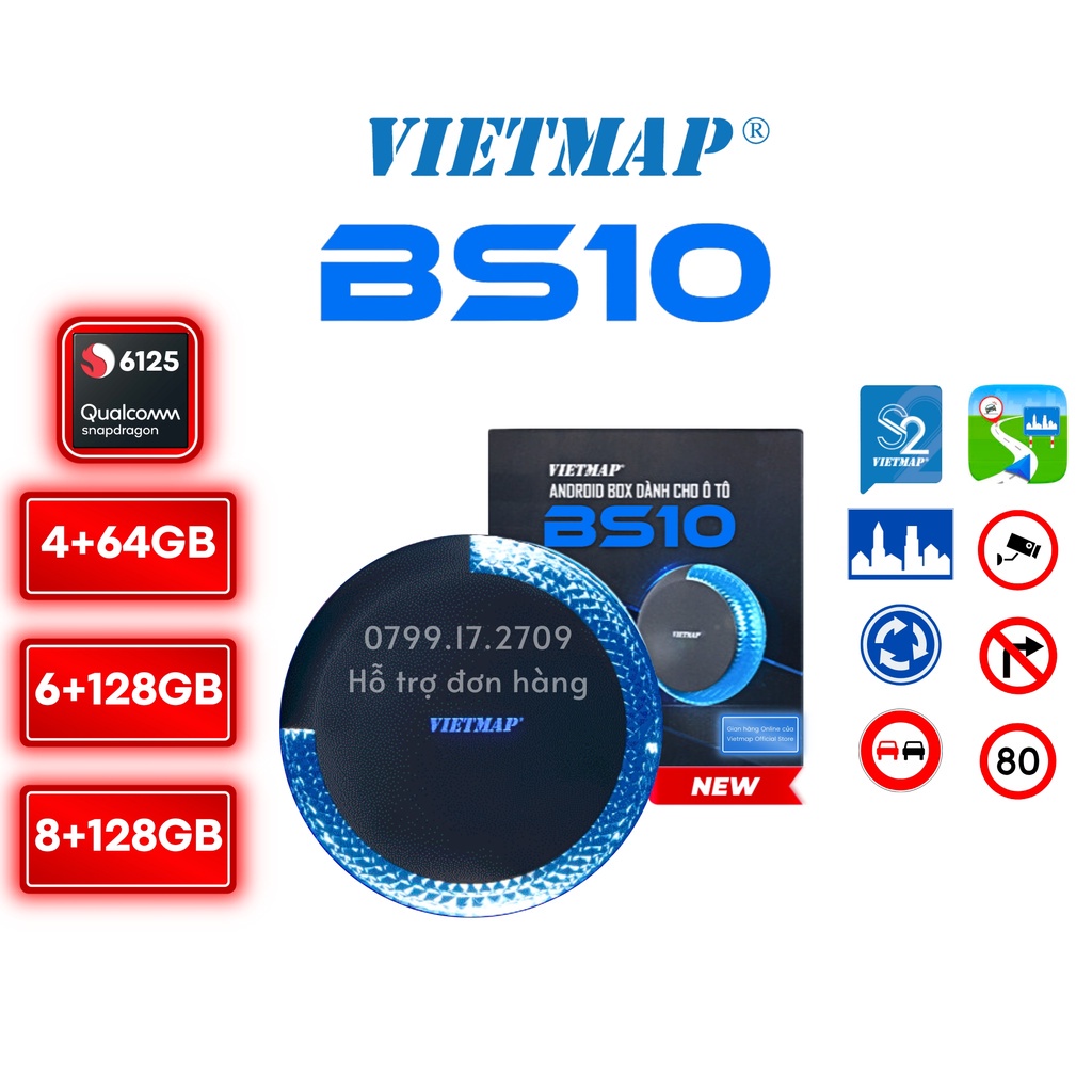 VietMap BS10 - Android Box Qualcomm 6125 dành cho ô tô thế hệ mới - Hàng chính hãng