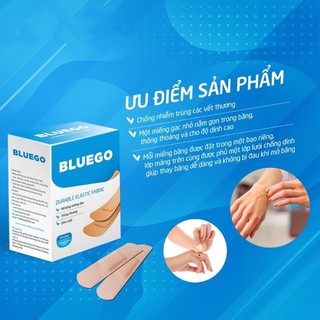 Băng cá nhân ít thấm nước Bluego 102 Miếng