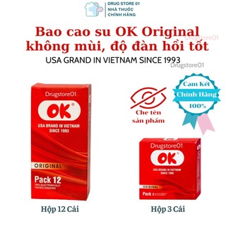 Bao cao su ok hộp 12 cái/hộp 3 cái