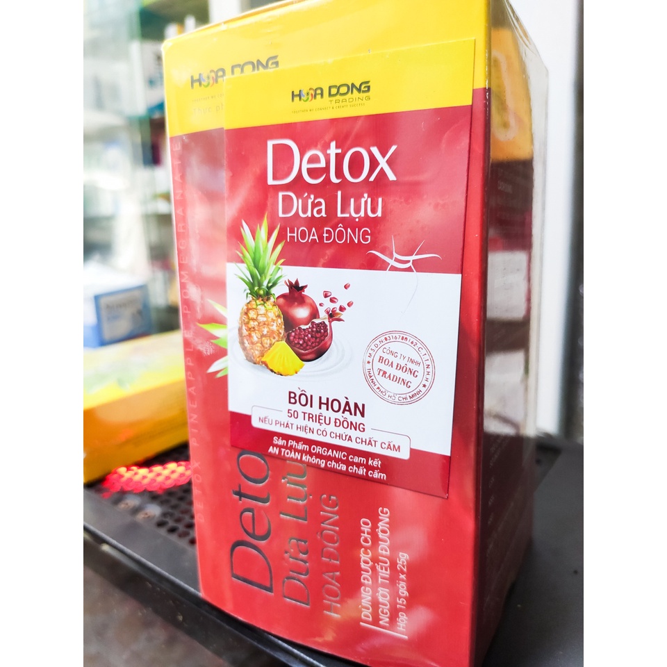 Thạch Detox Dứa Lựu Hoa Đông - giảm cảm giác thèm ăn, đào thải độc tố